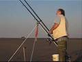 Fishing on Rhyl Beach, North Wales - 09/09/2006