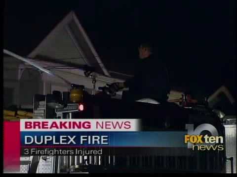 Firefighters burned while battling fire