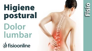 Higiene postural para el dolor lumbar. Fisioterapia-online.com