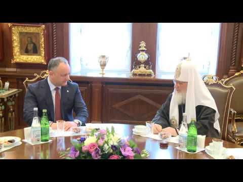 La Moscova Igor Dodon s-a întîlnit cu Patriarhul Moscovei şi al Întregii Rusii, Kiril