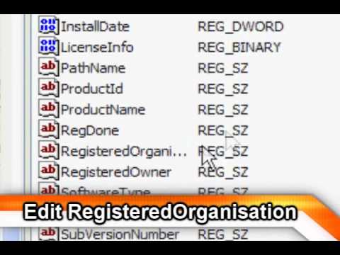 Change Windows registered owner name
