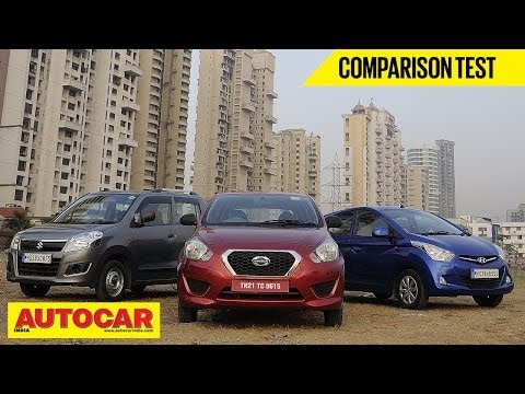 Datsun Go Vs Hyundai Eon Vs Maruti Wagon R | Comparison Test | Autocar India Datsun Go Vs Hyundai Eon Vs Maruti Wagon R | Comparison Test | Autocar India