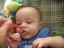 Ethan first cereal feeding