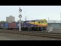 Diesel locomotive 42206 shunts a freight train - PoathTV Railroads and Trains in Australia part 3