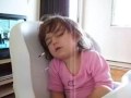 my little girl sleeping in her chair so funny (french)