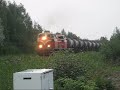 Freight Train 4059 accelerating at full throttle at Iisalmi