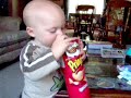 Jayden working with a Pringles can.