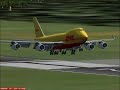 DHL 747-400F in crosswind landing DHL 747-400F in crosswind landing