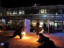 Fire dance show in Hakuba Goryu