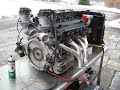 3 Liter Ferrari V-12 being tested for oil leaks and proper running after overhaul