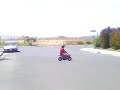 debbie's 1st time riding a pocket bike