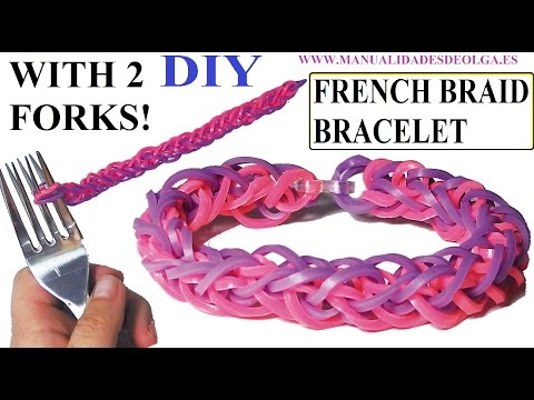 french braid - FRENCH BRAID BRACELET. Bracelet rubber bands tutorial without rainbow loom! You do not need to have the rainbow loom you make this bracelet. You only need tw...