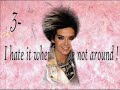 Bill Kaulitz- 17 Things