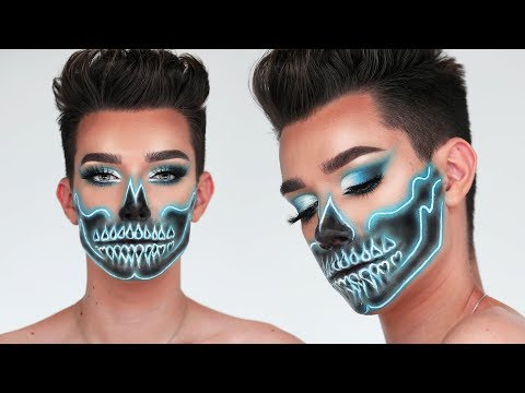 NEON SKULL HALLOWEEN MAKEUP TUTORIAL