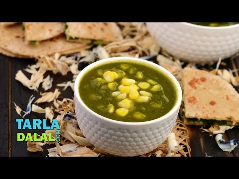 Corn Palak (Iron and Vitamin A rich Recipe) by Tarla Dalal
