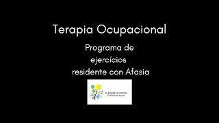 Rehabilitación de pacientes con afasia desde Terapia Ocupacional
