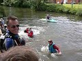 Ross jumps in the river