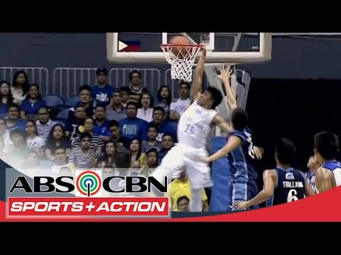 Kiefer - King Eagle, Kiefer Ravena takes it strong, posterizes 2 Falcons in a nasty slam! Subscribe to the ABS-CBN Sports + Action channel! - http://goo.gl/J3vddM Vis...