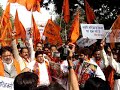 Shiv Sena members demanding Ram Temple at Babri site