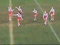 Cheerleader slams bams and falls