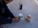 vinager+backing soda+colring=boom