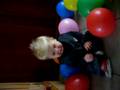 Jayson bang voor de ballonnen.