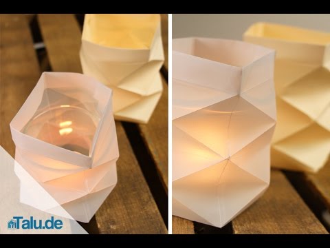 Knickwindlicht für Teelichter aus Papier basteln - Teelichthalter - Anleitung - Talu.de