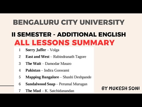 BCU- 2nd Sem. Additional English- All Lessons Summary