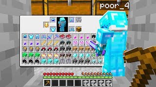 i found a kids SECRET Minecraft base but his inventory was STACKED!