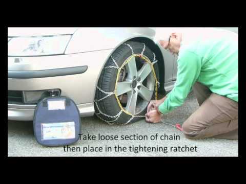 how to fasten snow chains