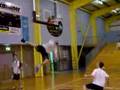 Click to view:&nbsp;Basketball dunk falls hard