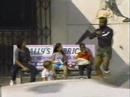 mr t squats a bag of popcorn on his head
from be somebody or be somebody's fool