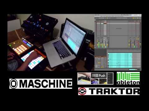 Maschine Mk2 + Ableton Push + Traktor Pro - Live Production By Fernando Midi