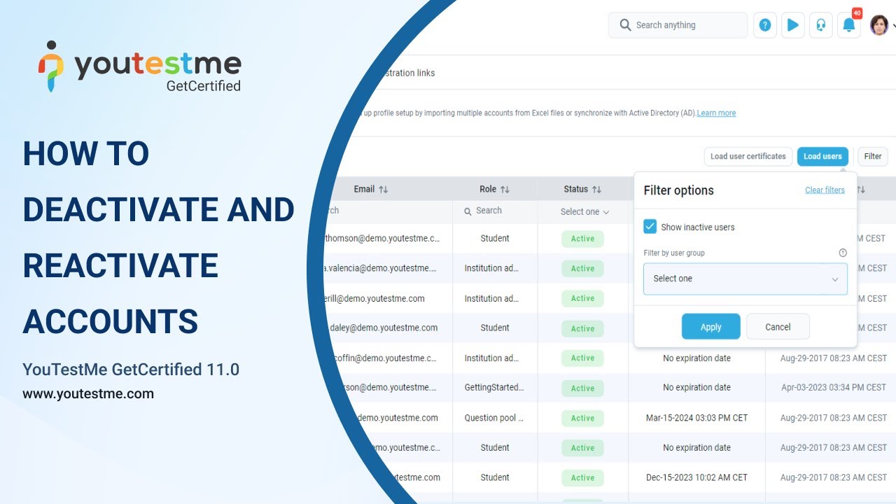 How to Deactivate & Reactivate User Accounts