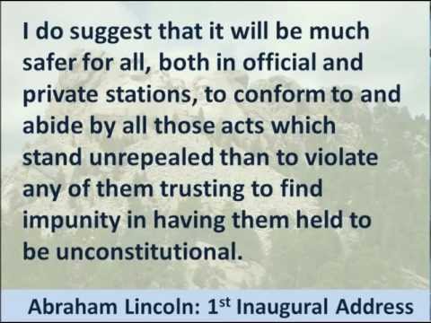 President Abraham Lincoln 1st Inaugural Address - Hear and Read the Full Text