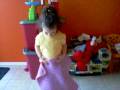 Caitlin dancing to LazyTown music