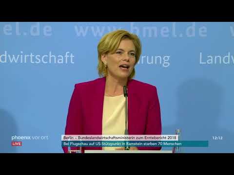 Pressekonferenz mit Bundeslandwirtschaftsministerin Julia Klckner zum Erntebericht 2018 am 22.08.18