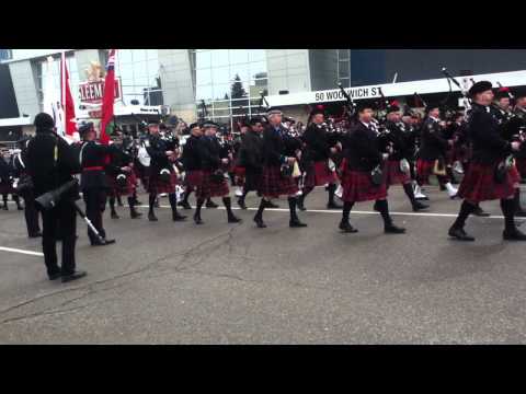 Kovach - The end of the procession on Woolwich St, in front of the Sleeman Centre. Rip Constable Jennifer Kovach - badge #72. September 10, 1986 - March 14, 2013.