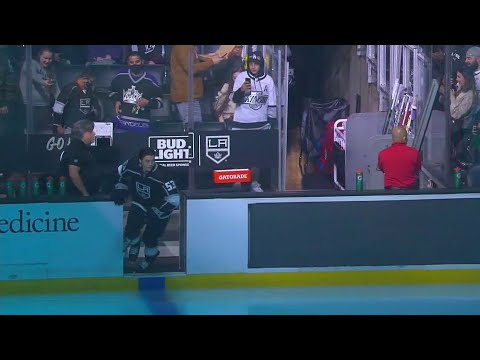 Jordan Spence takes solo lap before his NHL debut.