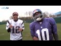 FUNNY Richards &amp; Lescott clash over arm wrestle - NFL Super Bowl - Nigel de Jong referee