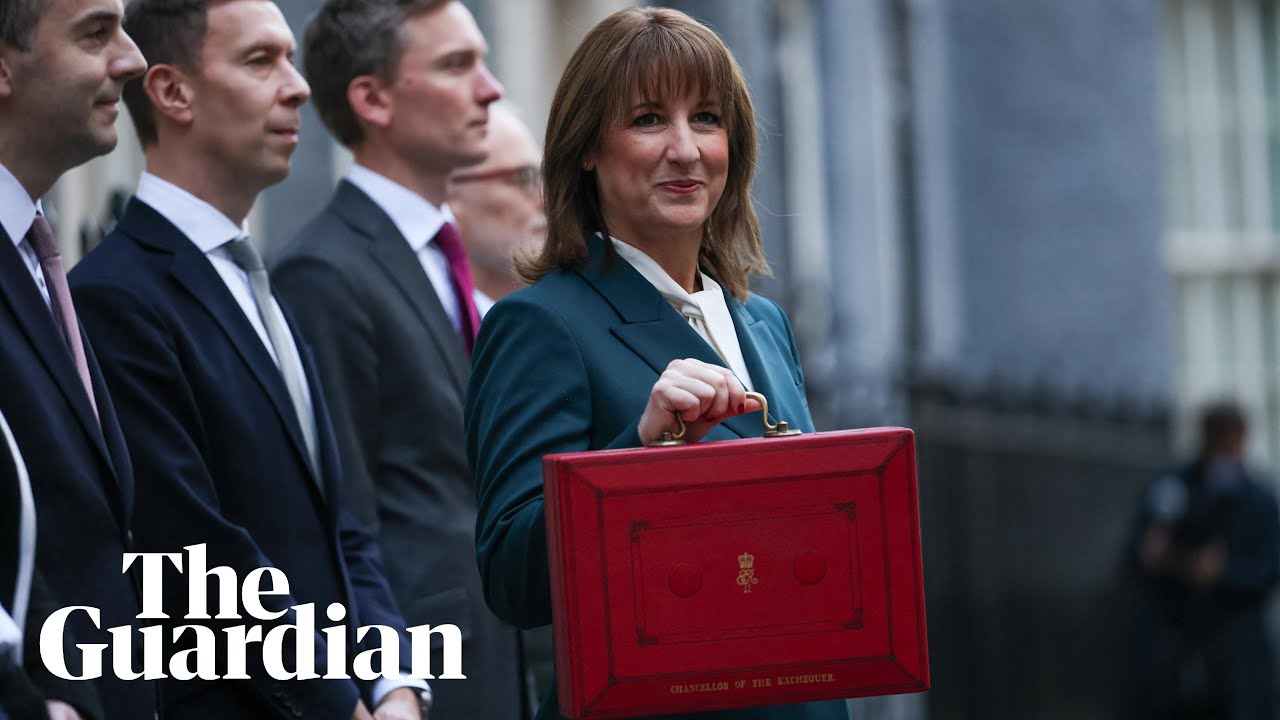 Rachel Reeves presents budget red box ahead of speech in parliament – watch live