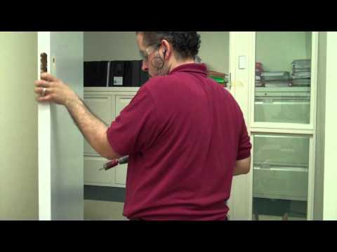 how to install em lock on wooden door