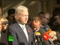Assange statement regarding extradition hearing View Video