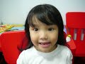 Chloe singing National Anthem (Majulah Singapura)