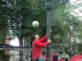 Freestyle Soccer Guy Climbs lamp post