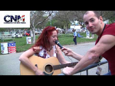 Conservative New Media - Conservative Singer Celeste Paradise Sings Song for Conservative New Media at The Pleasanton Tea Party.
