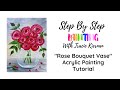 How To Draw Rose And Leaves With Acrylics