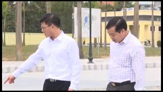 Đồng chí Nguyễn Mạnh Hà, Chủ tịch UBND thành phố kiểm tra thi công Quảng trường 25-2