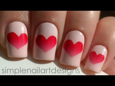 how to paint a heart on your nails