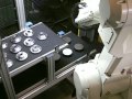 Kawasaki robot with RFA-Vision loading 2 Daewoo Puma lathes